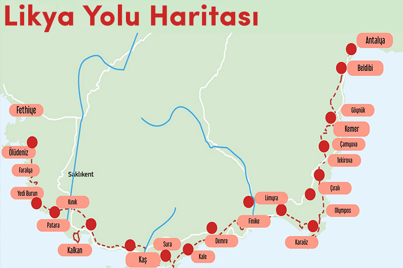 Likya Yolu Haritası